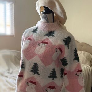 Pink Snowman Sweater